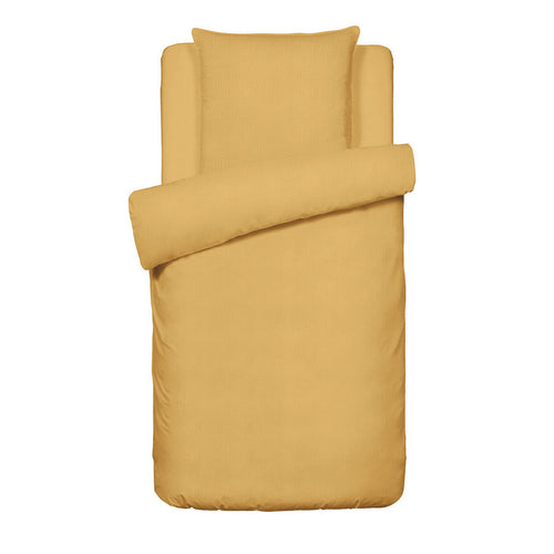 Uni - Housse De Couette + Taie D'Oreiller Gaze De Coton - Jaune 04