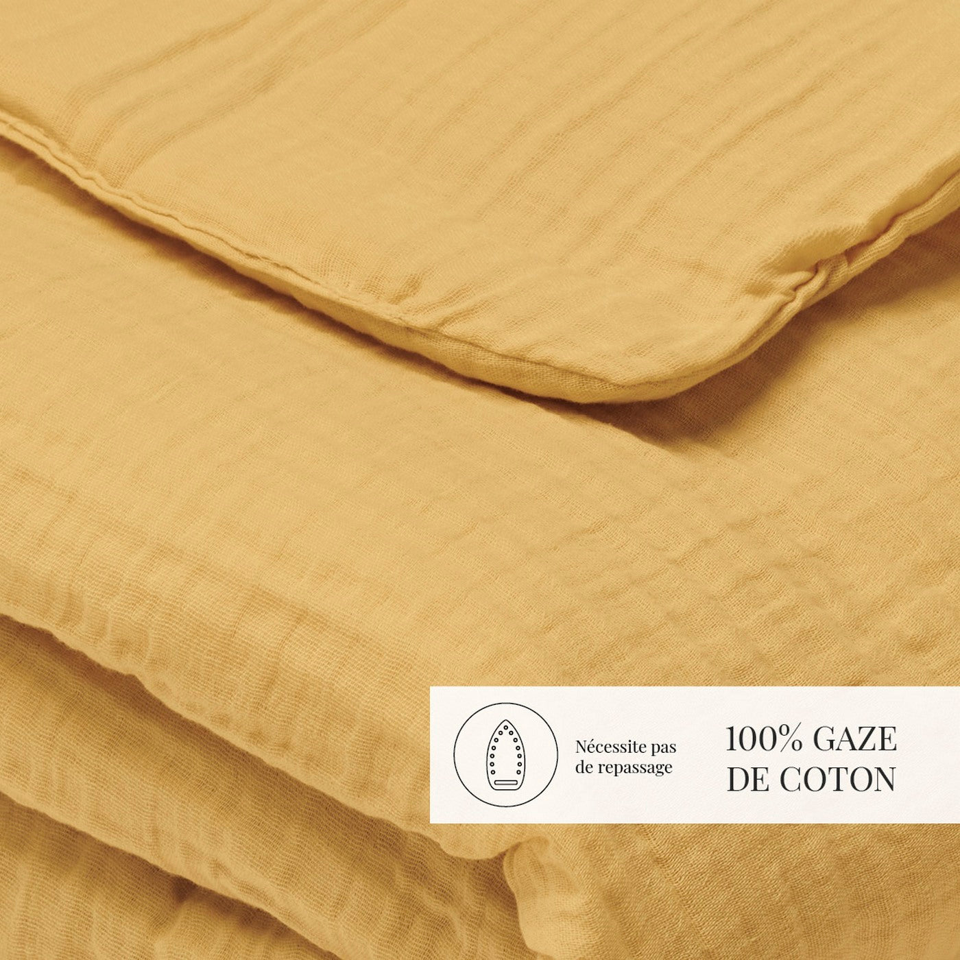 Uni - Couverture Gaze De Coton - Jaune 04
