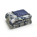 Jardin Orné - Couvre-Lit - Satin De Coton - Bleu Foncé