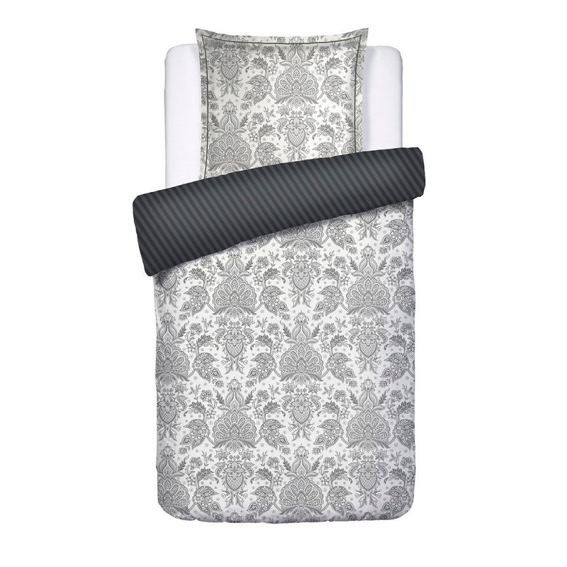 Fleur De Prestige - Housse De Couette + Taie D'Oreiller - Satin De Coton - Beige