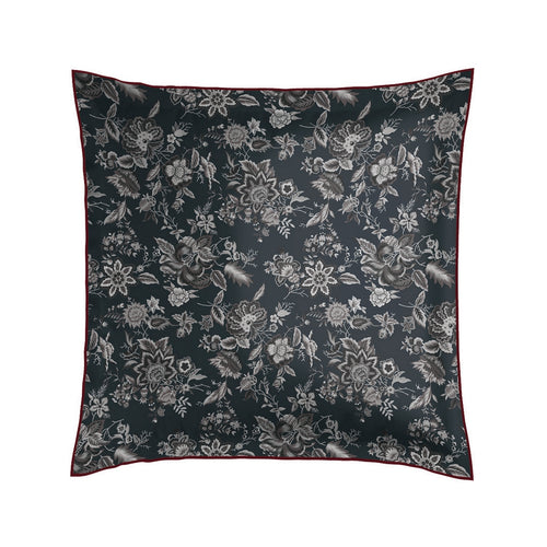 Toile Damassée - Taie D'Oreiller - Satin De Coton - Noir