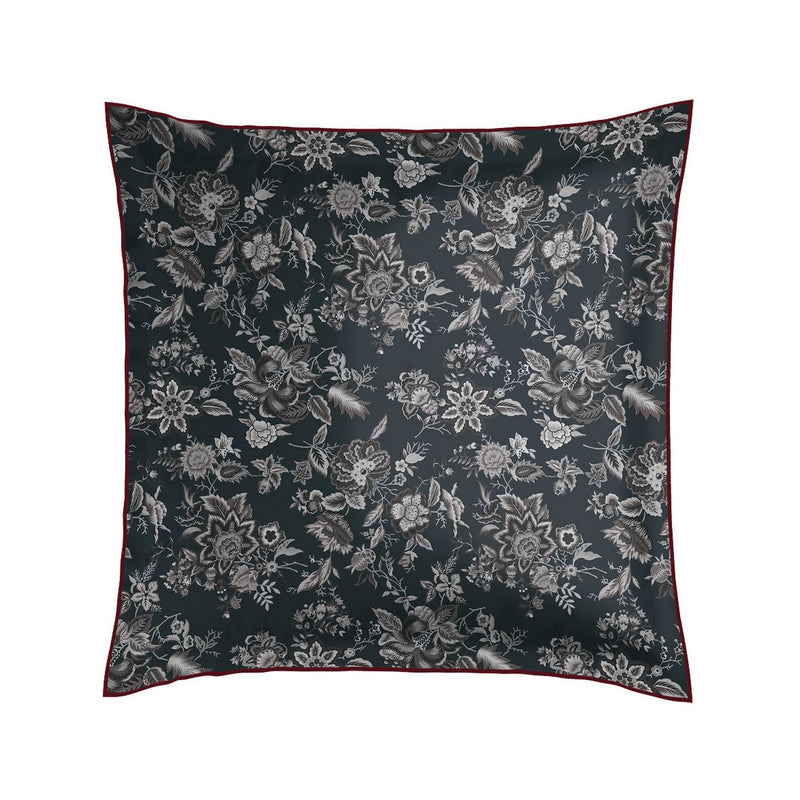 Toile Damassée - Taie D'Oreiller - Satin De Coton - Noir