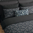 Toile Damassée - Taie De Traversin - Satin De Coton - Noir