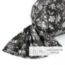 Toile Damassée - Taie De Traversin - Satin De Coton - Noir