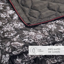 Toile Damassée - Couvre-Lit - Satin De Coton - Noir