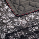 Toile Damassée - Couvre-Lit - Satin De Coton - Noir