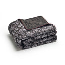 Toile Damassée - Édredon Avec Glands - Satin De Coton - Noir
