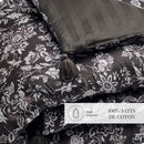 Toile Damassée - Édredon Avec Glands - Satin De Coton - Noir