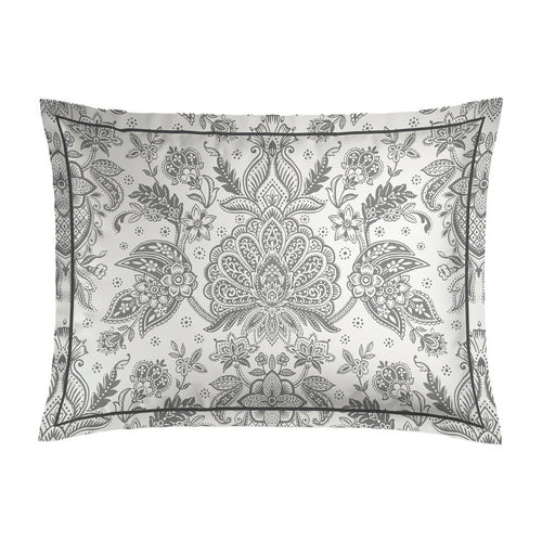 Fleur De Prestige - Taie D'Oreiller - Satin De Coton - Noir