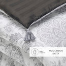 Fleur De Prestige - Édredon Avec Glands - Satin De Coton - Beige