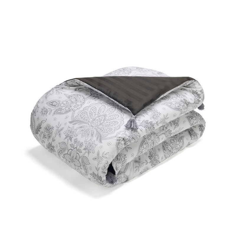 Fleur De Prestige - Édredon Avec Glands - Satin De Coton - Beige