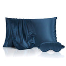 Silence De Soie - Taie D'Oreiller + Masque De Nuit En Soie - Bleu Marine