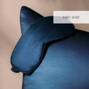 Silence De Soie - Taie D'Oreiller + Masque De Nuit En Soie - Bleu Marine