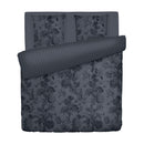 Jardin Botanique - Housse De Couette + Taie D'Oreiller - Satin De Coton - Noir / Gris