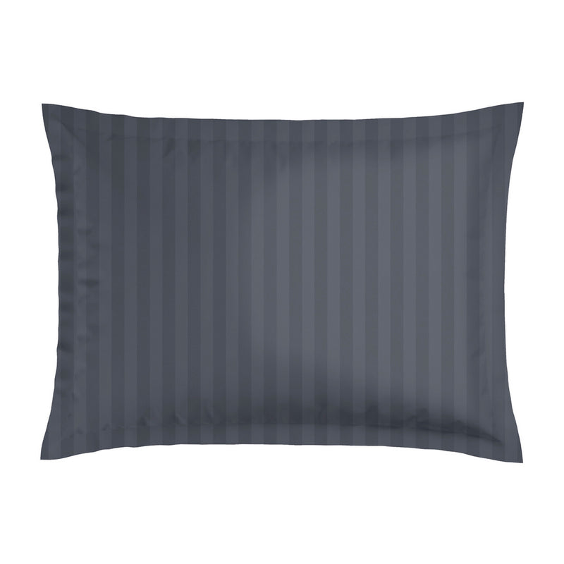 Jardin Botanique - Taie D'Oreiller - Satin De Coton - Noir / Gris
