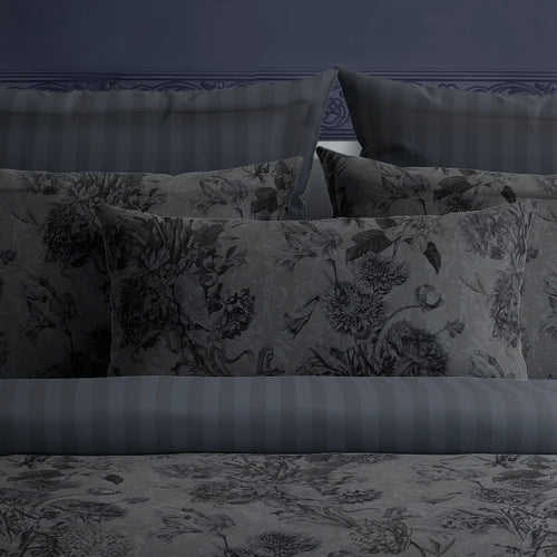 Botanical Garden - Pillowcase - Cotton Satin - Black / Gray