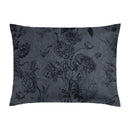 Jardin Botanique - Taie D'Oreiller - Satin De Coton - Noir / Gris