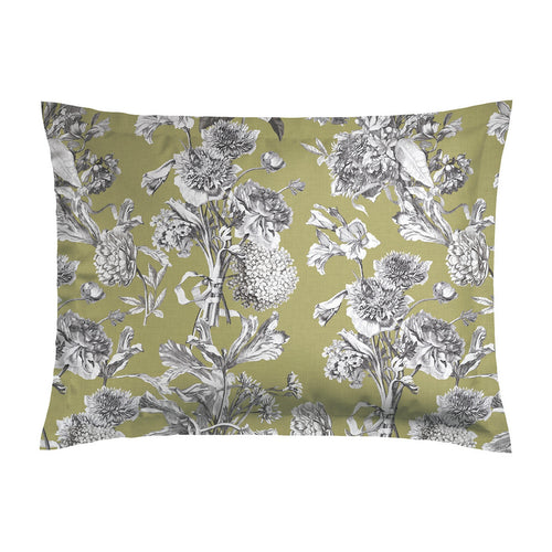 Jardin Botanique - Taie D'Oreiller - Satin De Coton - Vert