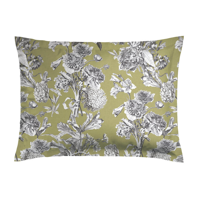 Jardin Botanique - Taie D'Oreiller - Satin De Coton - Vert
