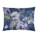 Hortensia - Taie D'Oreiller - Satin De Coton - Bleu