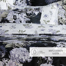Hortensia - Housse De Couette + Taie D'Oreiller - Satin De Coton - Bleu Foncé