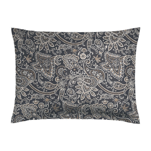 Indienne - Taie D'Oreiller - Satin De Coton - Gris / Taupe