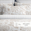 Indienne - Housse De Couette + Taie D'Oreiller - Satin De Coton - Taupe