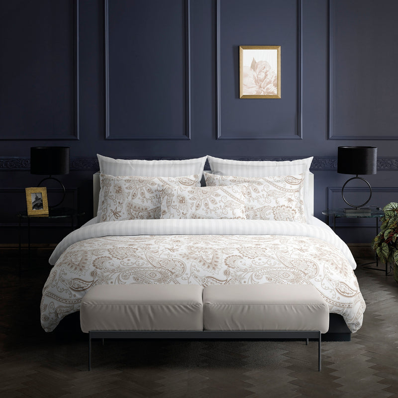 Indienne - Taie D'Oreiller - Satin De Coton - Taupe