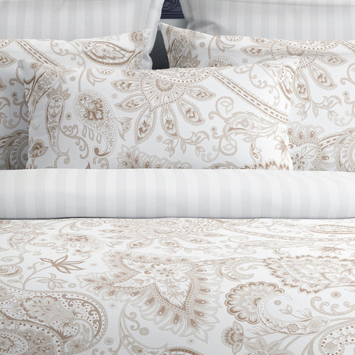 Indienne - Taie D'Oreiller - Satin De Coton - Taupe