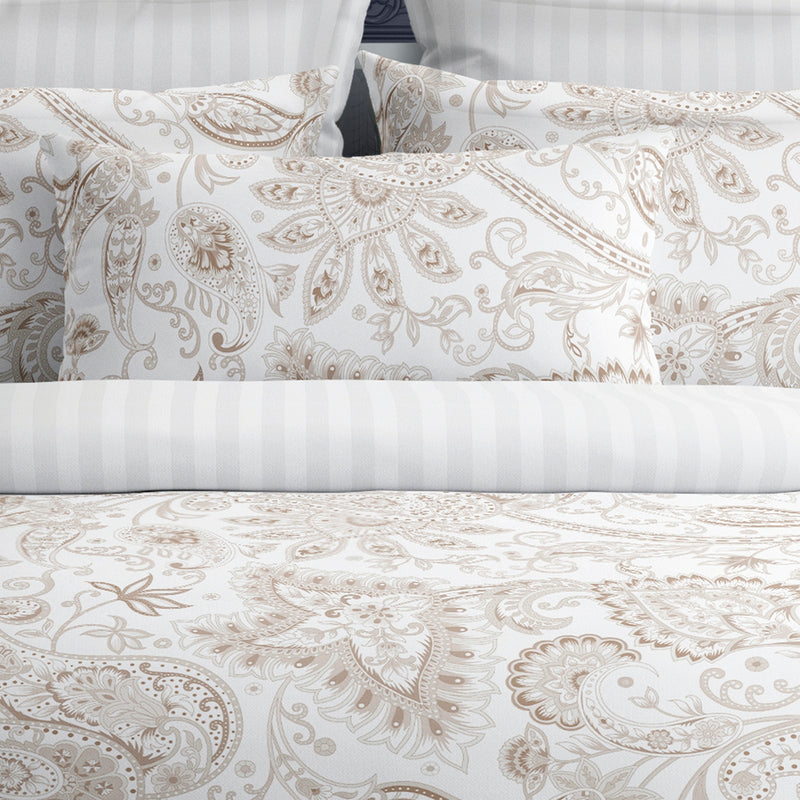 Indienne - Taie D'Oreiller - Satin De Coton - Taupe