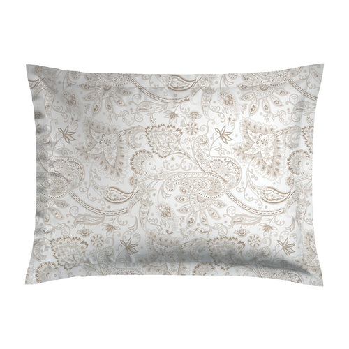 Indienne - Taie D'Oreiller - Satin De Coton - Taupe