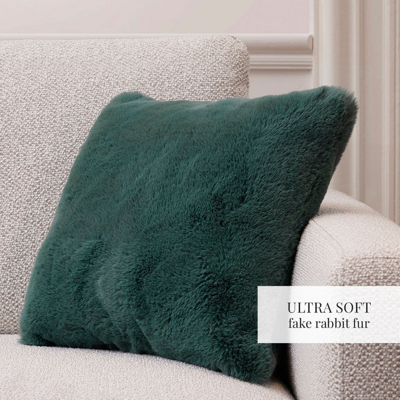 Zyra - Housse De Coussin Imitation Fourrure - Vert
