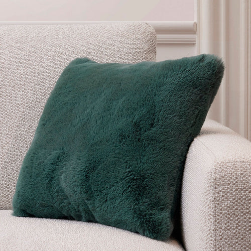 Zyra - Housse De Coussin Imitation Fourrure - Vert