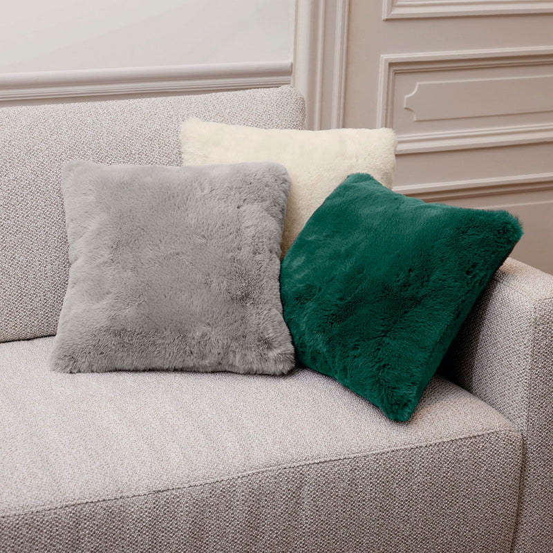 Zyra - Housse De Coussin Imitation Fourrure - Vert