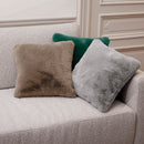 Uni - Housse De Coussin Imitation Fourrure - Beige