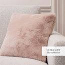 Uni - Housse De Coussin Imitation Fourrure - Rose Clair