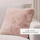 Uni - Housse De Coussin Imitation Fourrure - Rose Clair