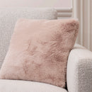 Uni - Housse De Coussin Imitation Fourrure - Rose Clair