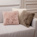 Uni - Housse De Coussin Imitation Fourrure - Rose Clair