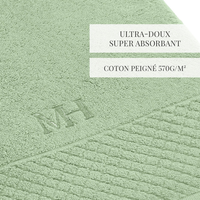 Eden - Set De 2 Serviettes + 2 Draps De Bain - Vert Prairie