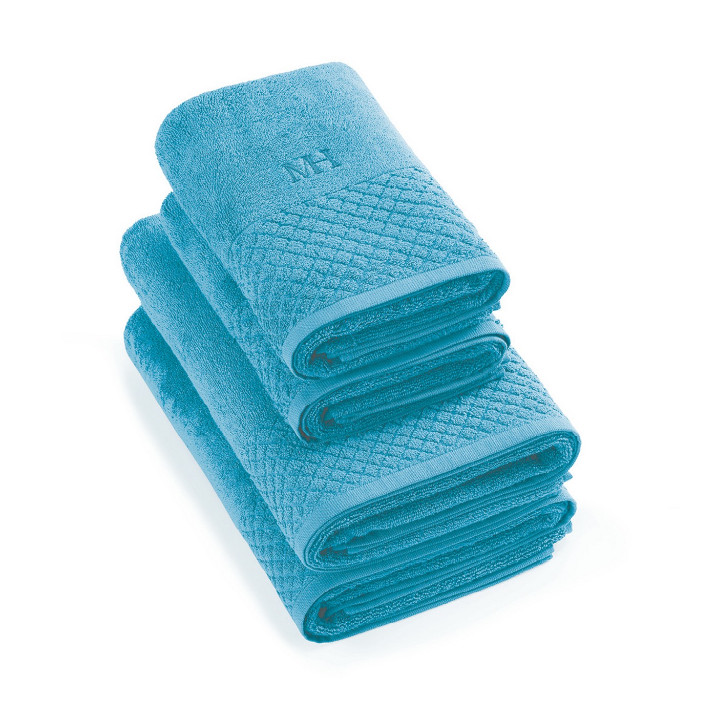 Eden - Set De 2 Serviettes + 2 Draps De Bain - Turquoise