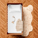 Baby - Parure Housse De Couette + Taie D'Oreiller Bébé - Satin De Coton - Rayure Tissé Dobby - Blanc