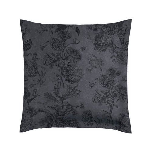 Jardin Botanique - Taie D'Oreiller - Satin De Coton - Gris Foncé