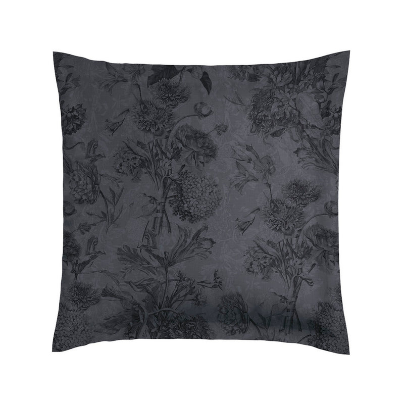 Jardin Botanique - Taie D'Oreiller - Satin De Coton - Gris Foncé