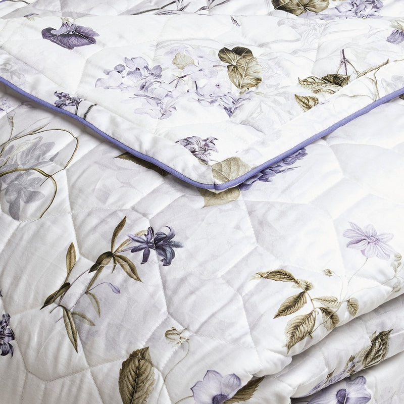Hortensia - Couvre-Lit - Satin De Coton - Blanc