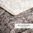 Indienne - Couvre-Lit - Satin De Coton - Taupe