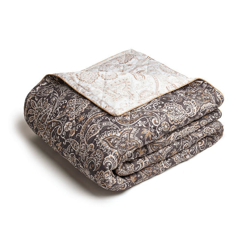 Indienne - Couvre-Lit - Satin De Coton - Taupe