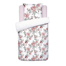 Peony - Housse De Couette + Taie D'Oreiller - Satin De Coton - Blanc