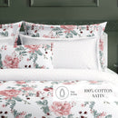 Peony - Housse De Couette + Taie D'Oreiller - Satin De Coton - Blanc