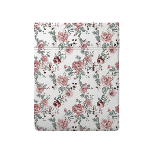 Peony - Drap Plat - Satin De Coton - Blanc